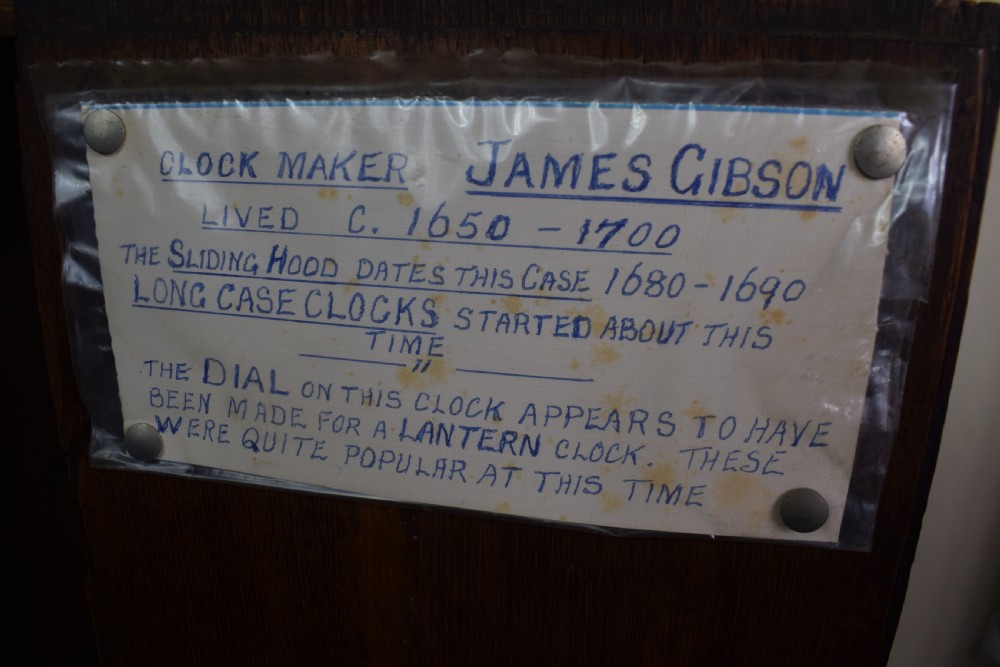 Oak J. Gibson of London CC 1669 - Late 17th C. Oak Grandfather Longcase Clock View X