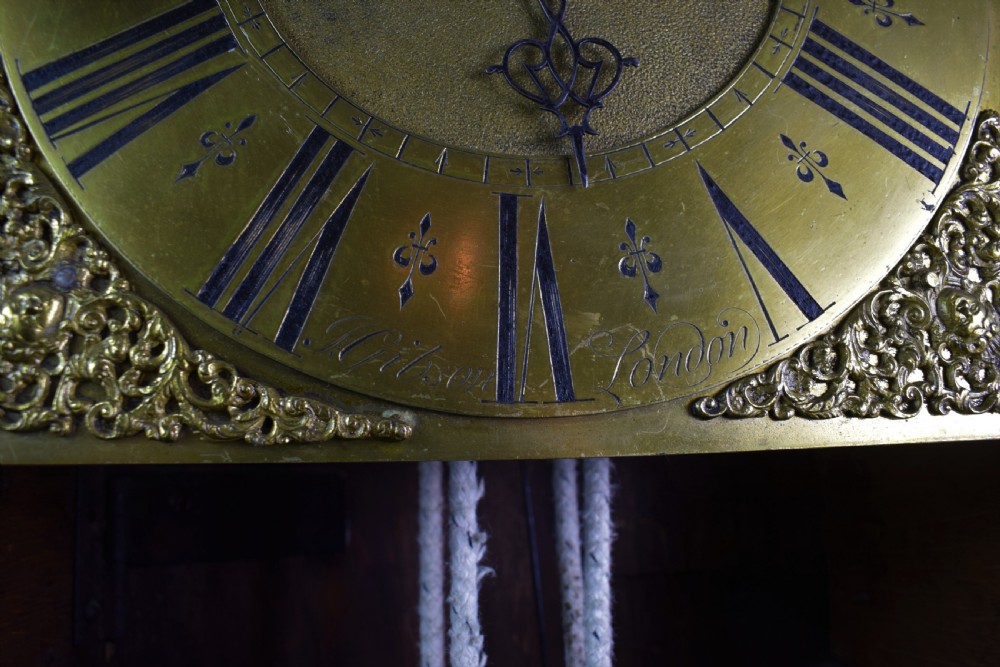 Oak J. Gibson of London CC 1669 - Late 17th C. Oak Grandfather Longcase Clock View XIII