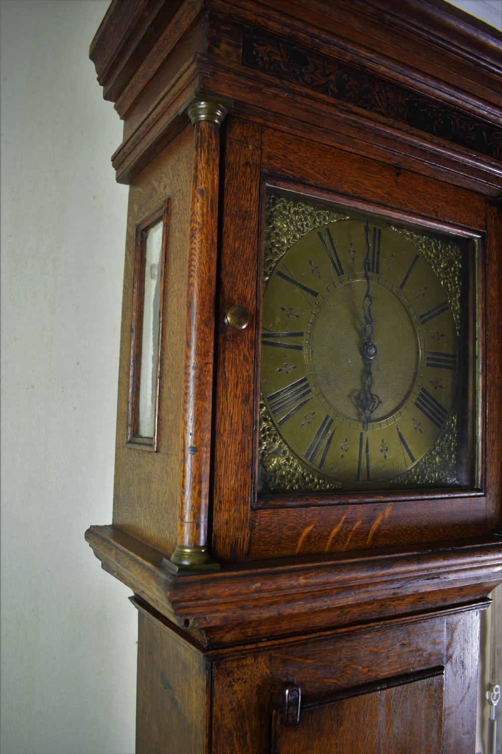 Oak J. Gibson of London CC 1669 - Late 17th C. Oak Grandfather Longcase Clock View XVI