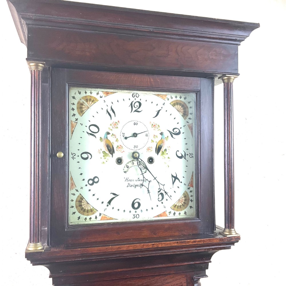 Part Peg Jointed Early 19th Century Oak Welsh Country 8 Day Grandfather Longcase Clock