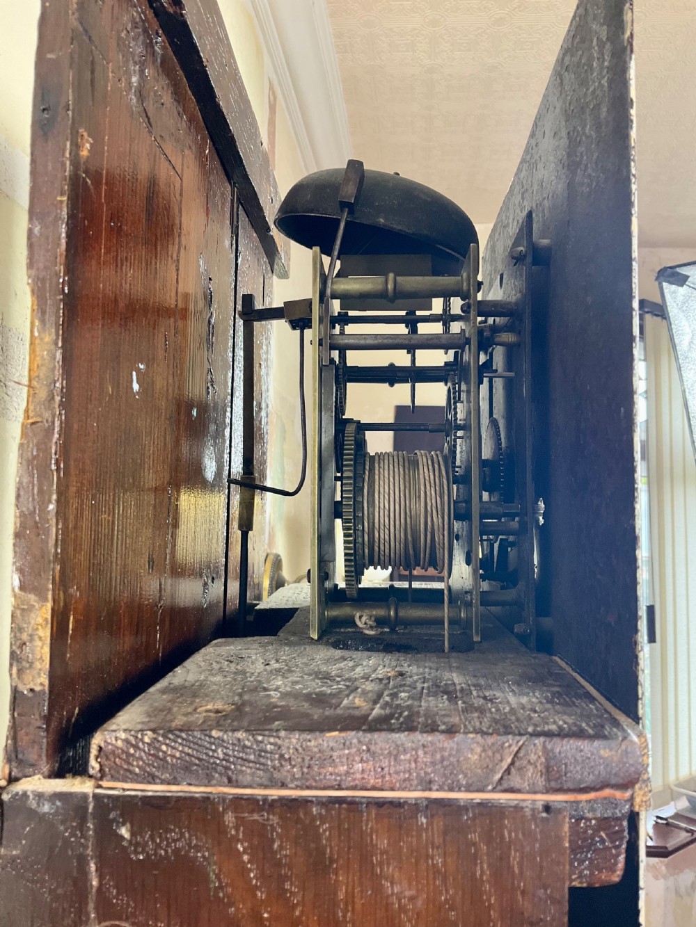Part Peg Jointed Early 19th Century Oak Welsh Country 8 Day Grandfather Longcase Clock View X