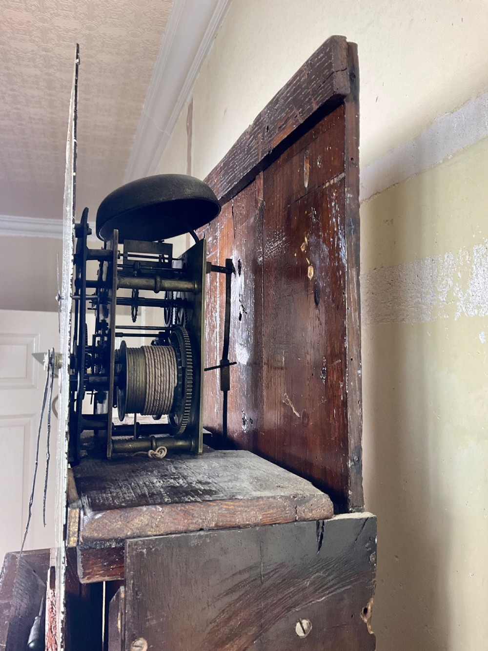 Part Peg Jointed Early 19th Century Oak Welsh Country 8 Day Grandfather Longcase Clock View XI