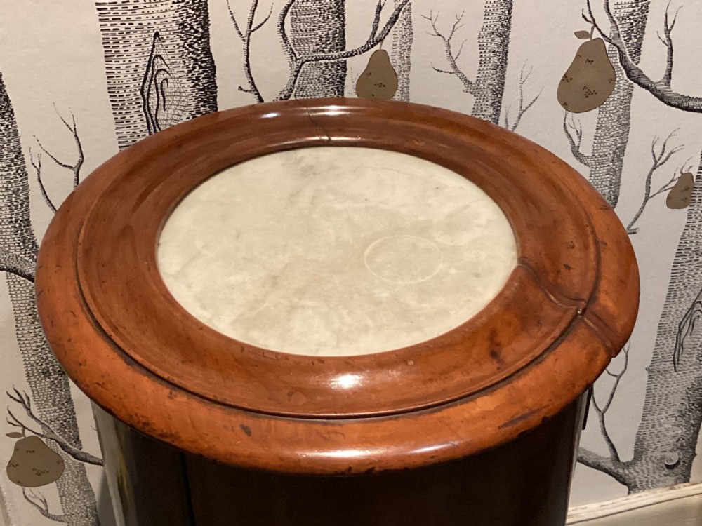 Victorian Flame Mahogany cylindrical pedestal pot cupboard View VI