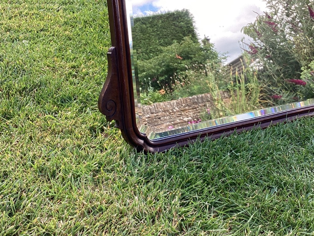 Victorian walnut wall mirror original glass View VI