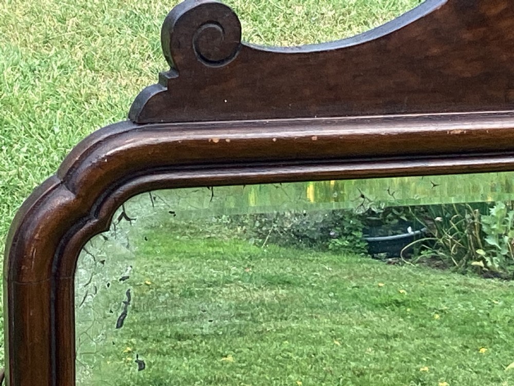 Victorian walnut wall mirror original glass View VIII