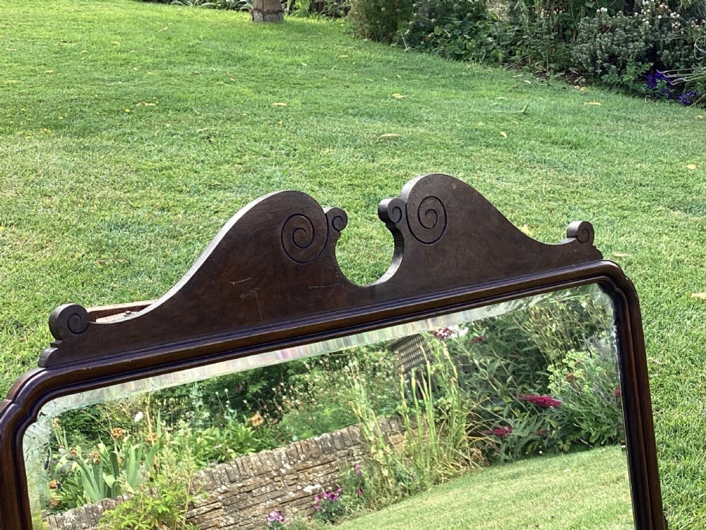 Victorian walnut wall mirror original glass View X