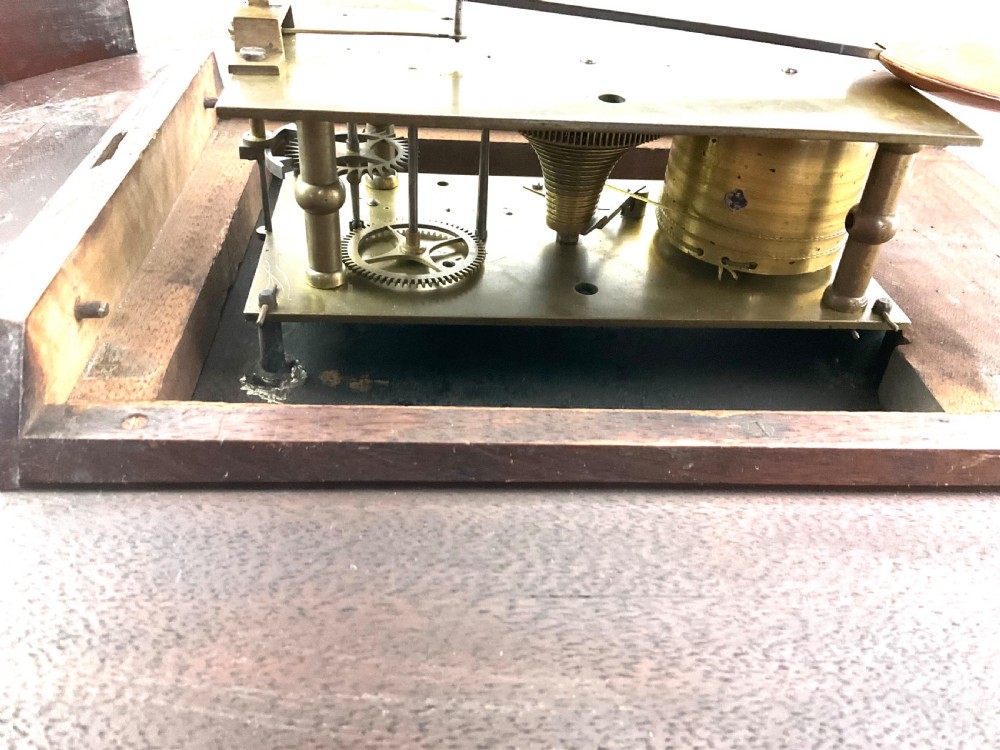 19th C Fusee Wall Clock with 16in Dial with Mahogany Case View VI