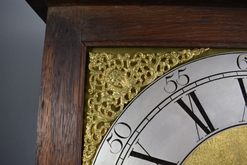 Early Georgian C. 1730 Oak Grandfather Longcase Clock 