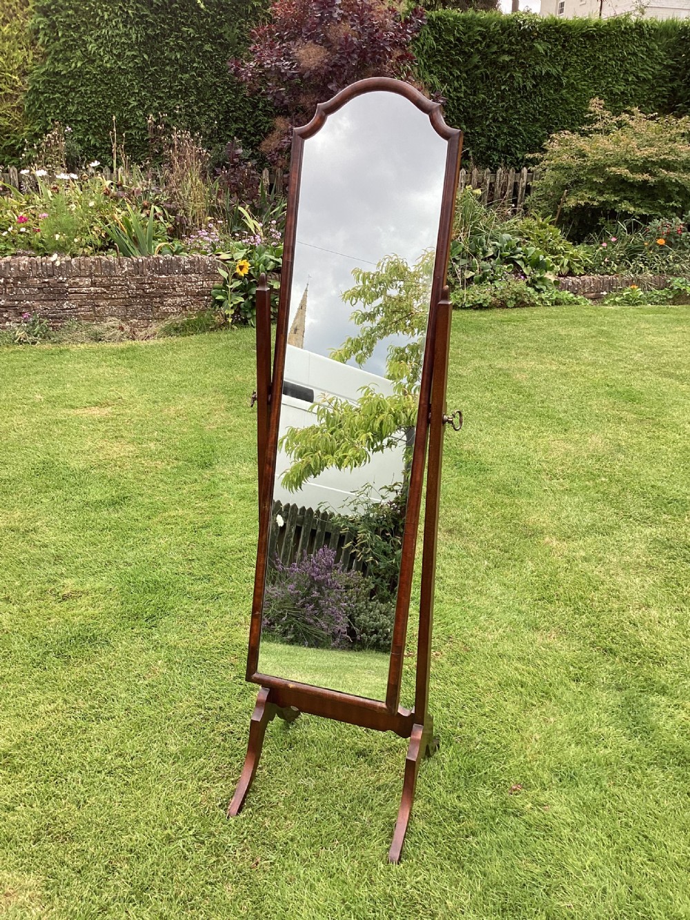Mahogany framed adjustable Cheval Mirror View XI
