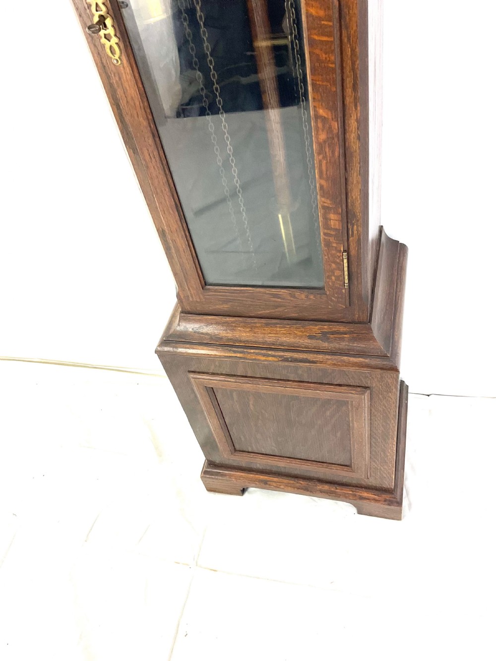 Small (70in) Musical Quarter Chiming Grandfather or Grandmother Oak Longcase Clock View XIV