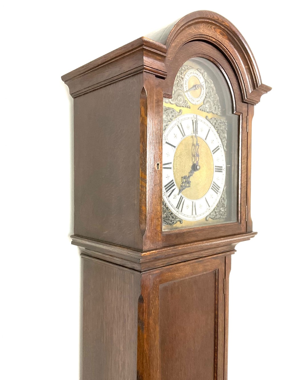 Top Quality Quarter Chiming Triple Tune Musical Oak Grandfather Longcase Clock  View IV