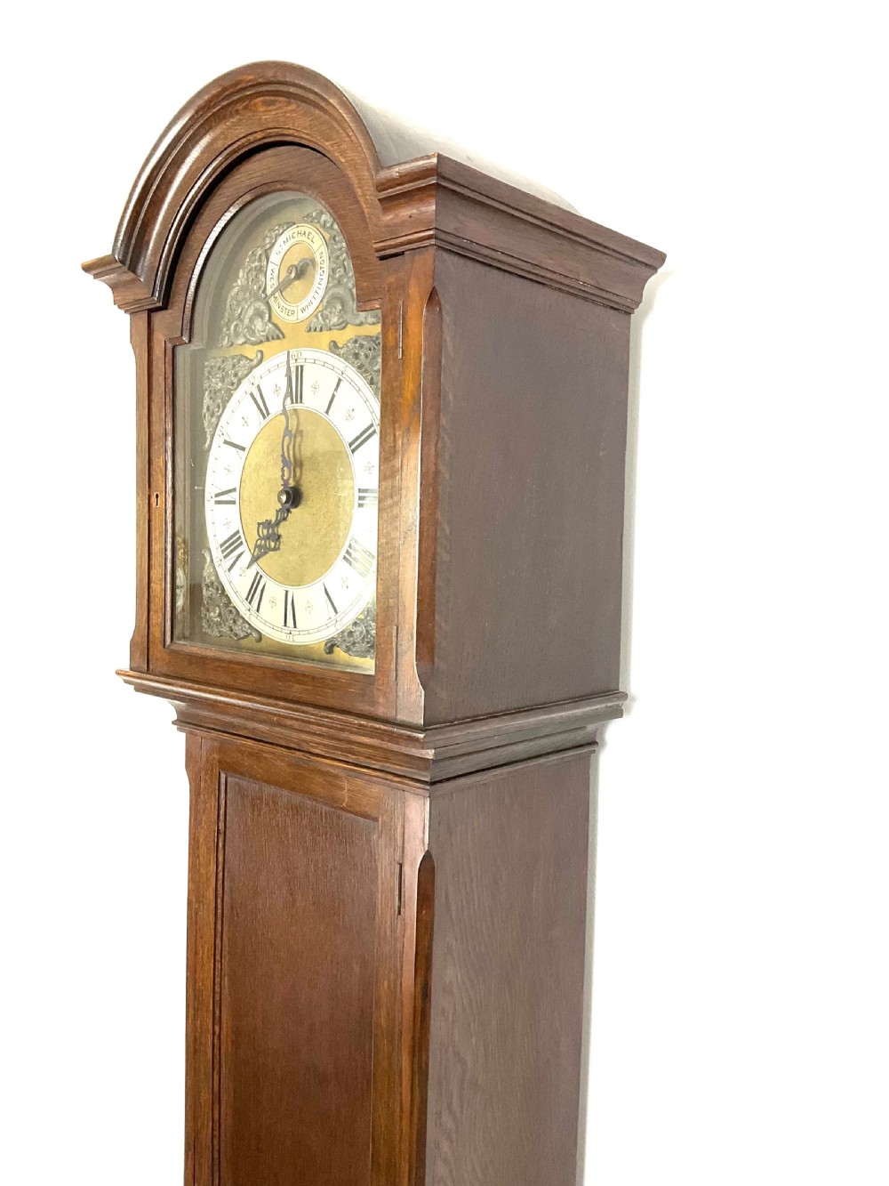 Top Quality Quarter Chiming Triple Tune Musical Oak Grandfather Longcase Clock  View V