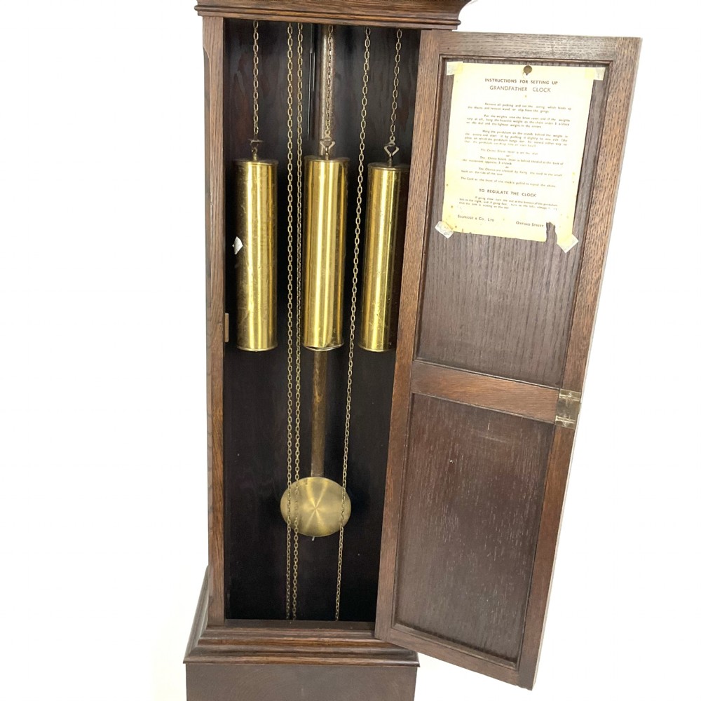 Top Quality Quarter Chiming Triple Tune Musical Oak Grandfather Longcase Clock  View XII