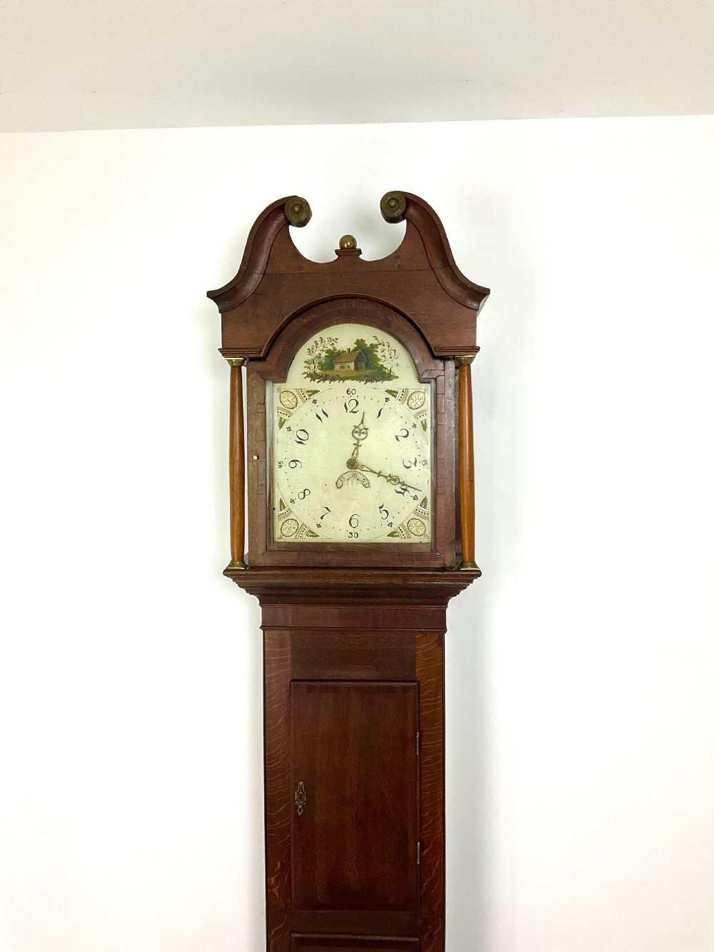 19thC Oak Grandfather 30 Hour Longcase Clock in Good Working Order