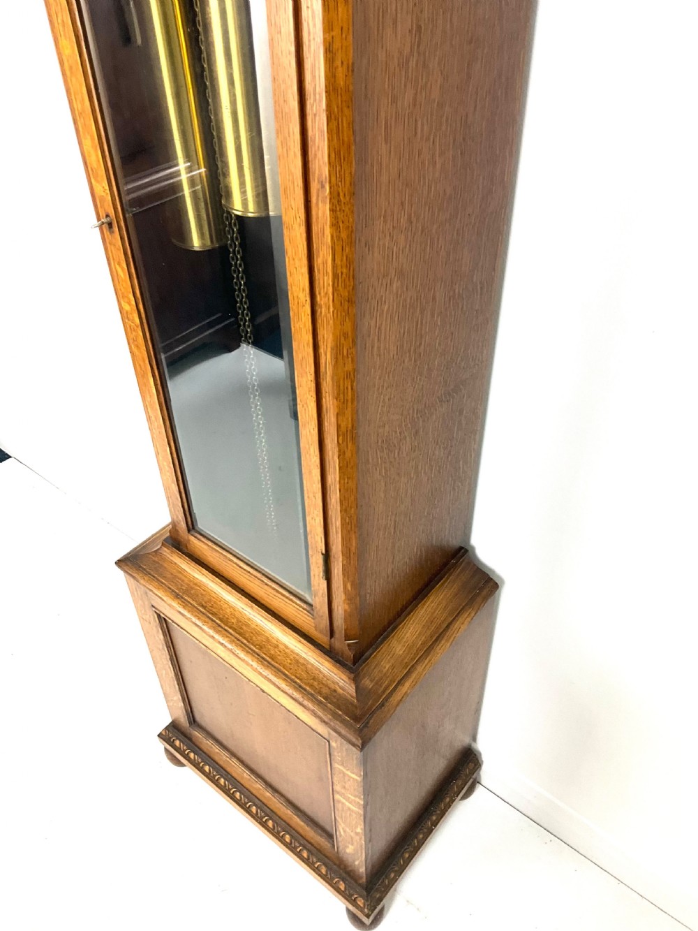 Bravingtons of London Musical Light Oak Longcase Clock - Two Tunes View IX
