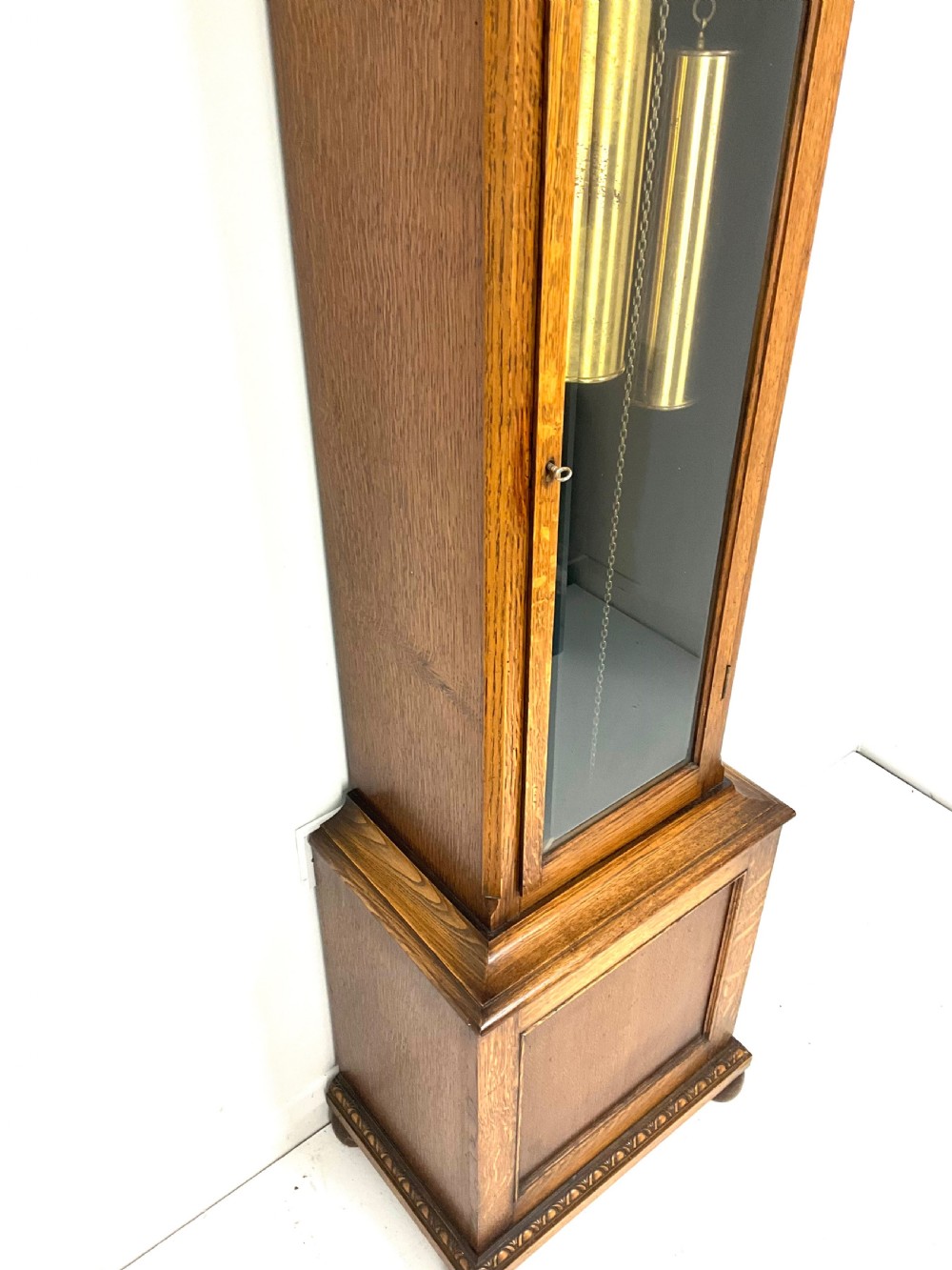 Bravingtons of London Musical Light Oak Longcase Clock - Two Tunes View XI
