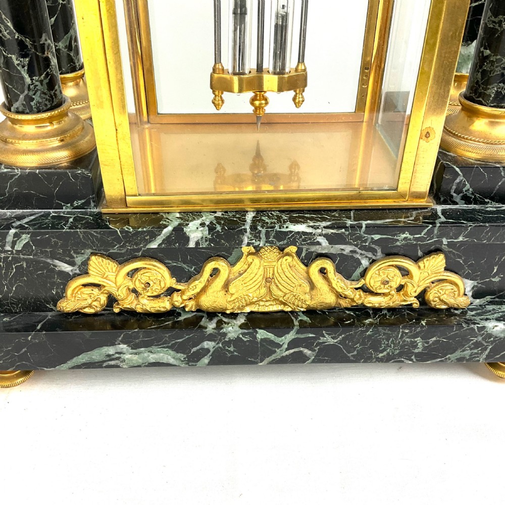 Stunning 19th Century Signed Bronze, Ormolu & Marble Clock Garniture  View XII