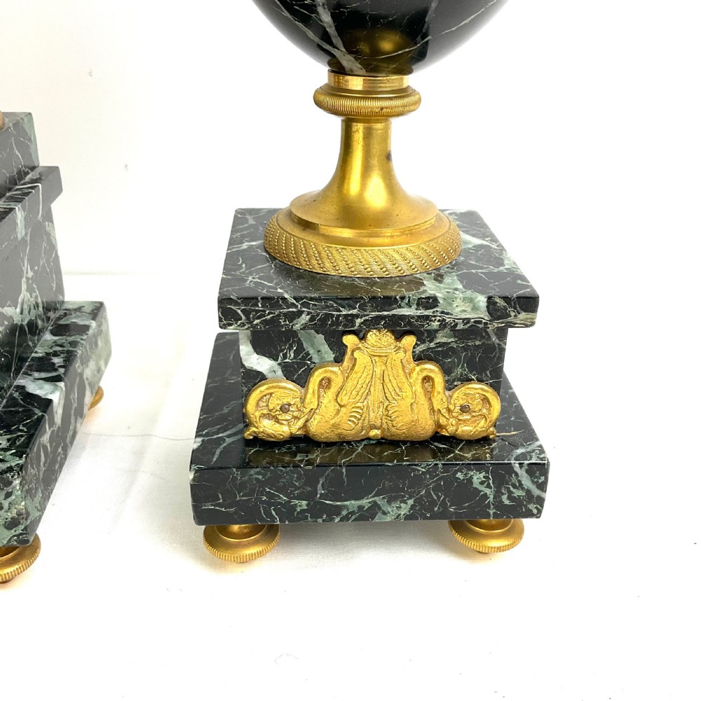 Stunning 19th Century Signed Bronze, Ormolu & Marble Clock Garniture  View XIII