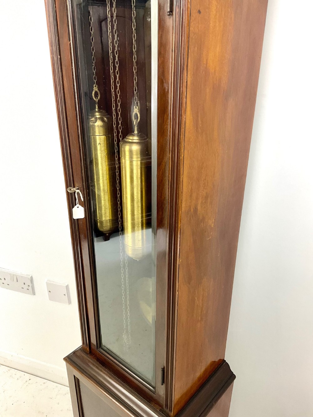 DEEP MELLOW MUSICAL QUARTER CHIMING GRANDFATHER LONGCASE CLOCK  View IV