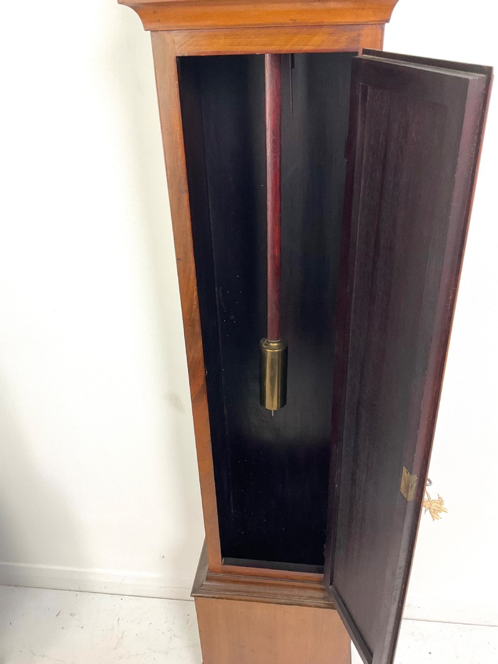 Petit Walnut Quarter Chiming Grandmother Longcase Clock View VIII