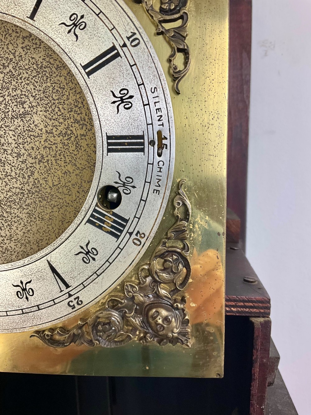Petit Walnut Quarter Chiming Grandmother Longcase Clock View IX