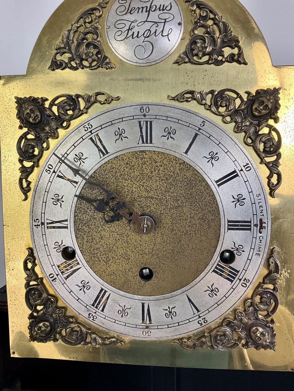 Petit Walnut Quarter Chiming Grandmother Longcase Clock View X