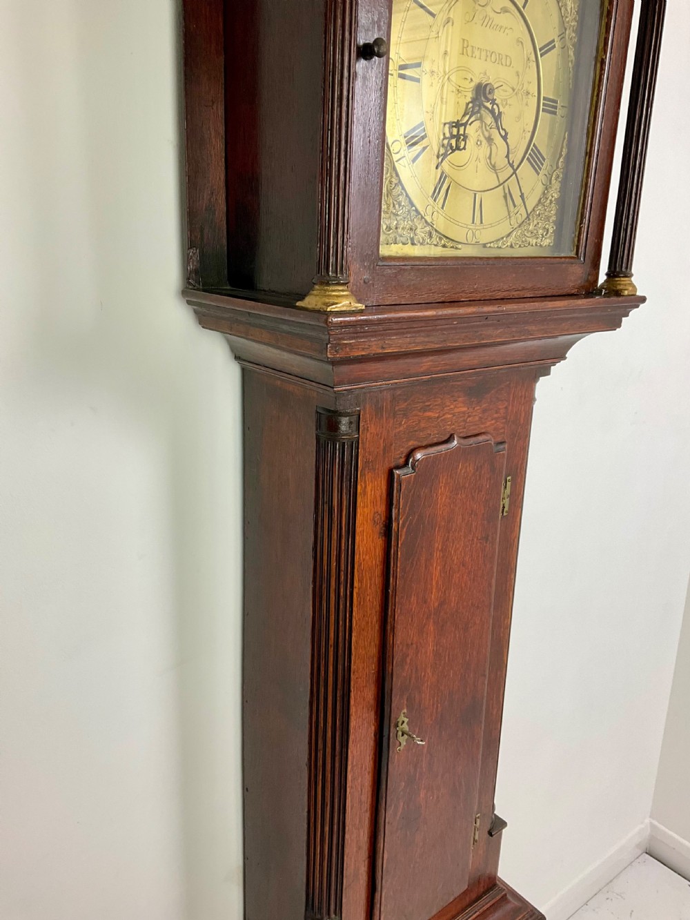 J Marr Retford Georgian Oak Grandfather Longcase Clock View III