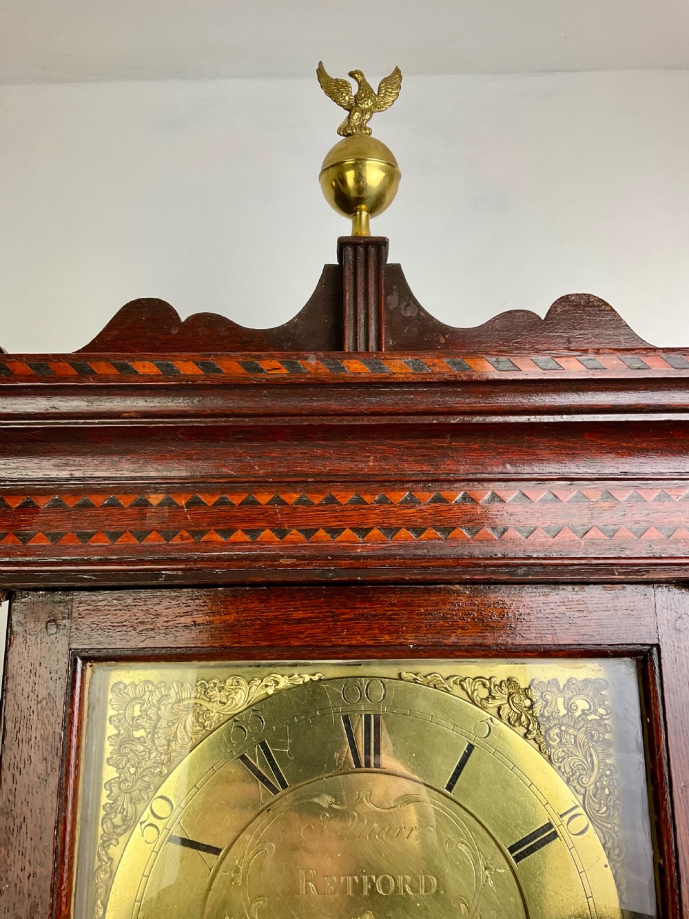 J Marr Retford Georgian Oak Grandfather Longcase Clock View VII