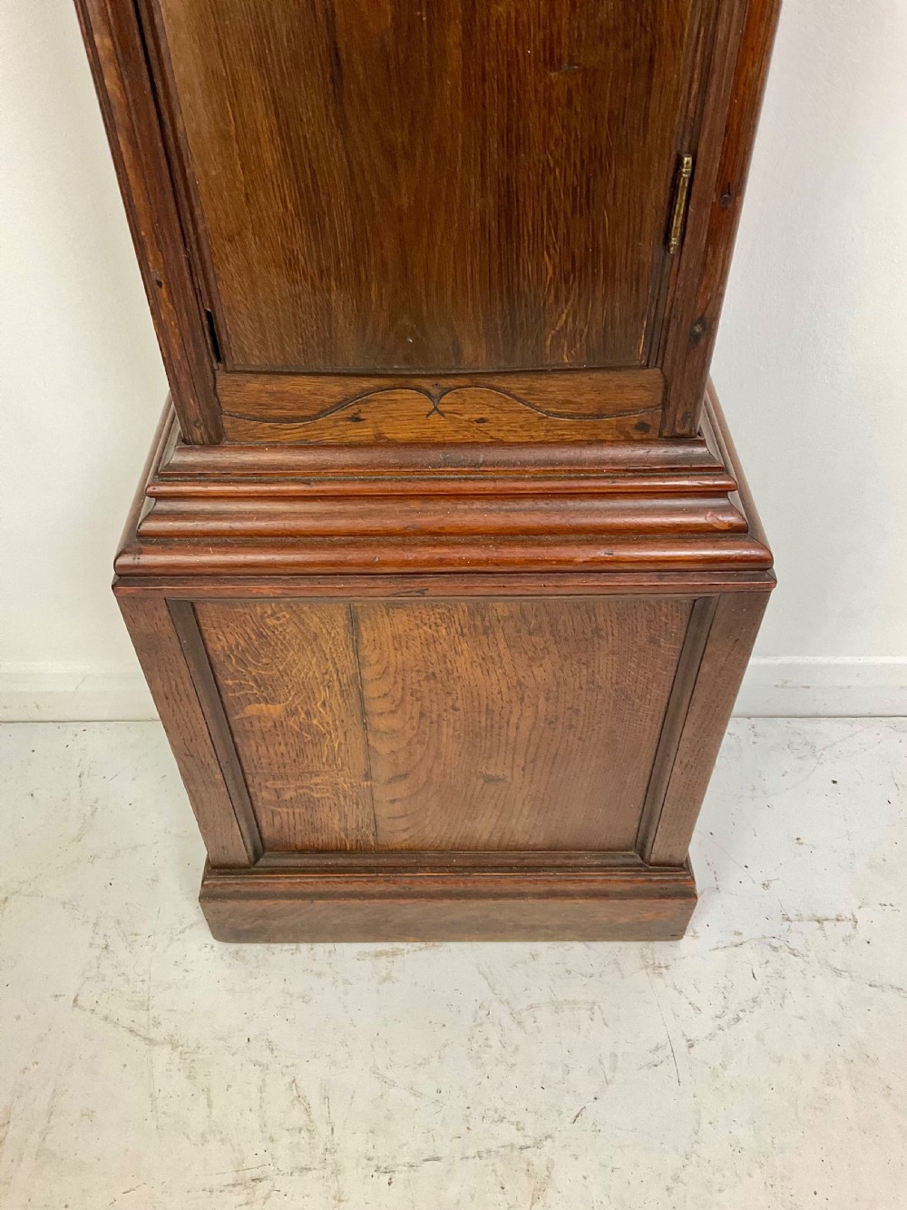 W PIKE BARNSTABLE GEORGIAN OAK GRANDFATHER LONGCASE CLOCK View III