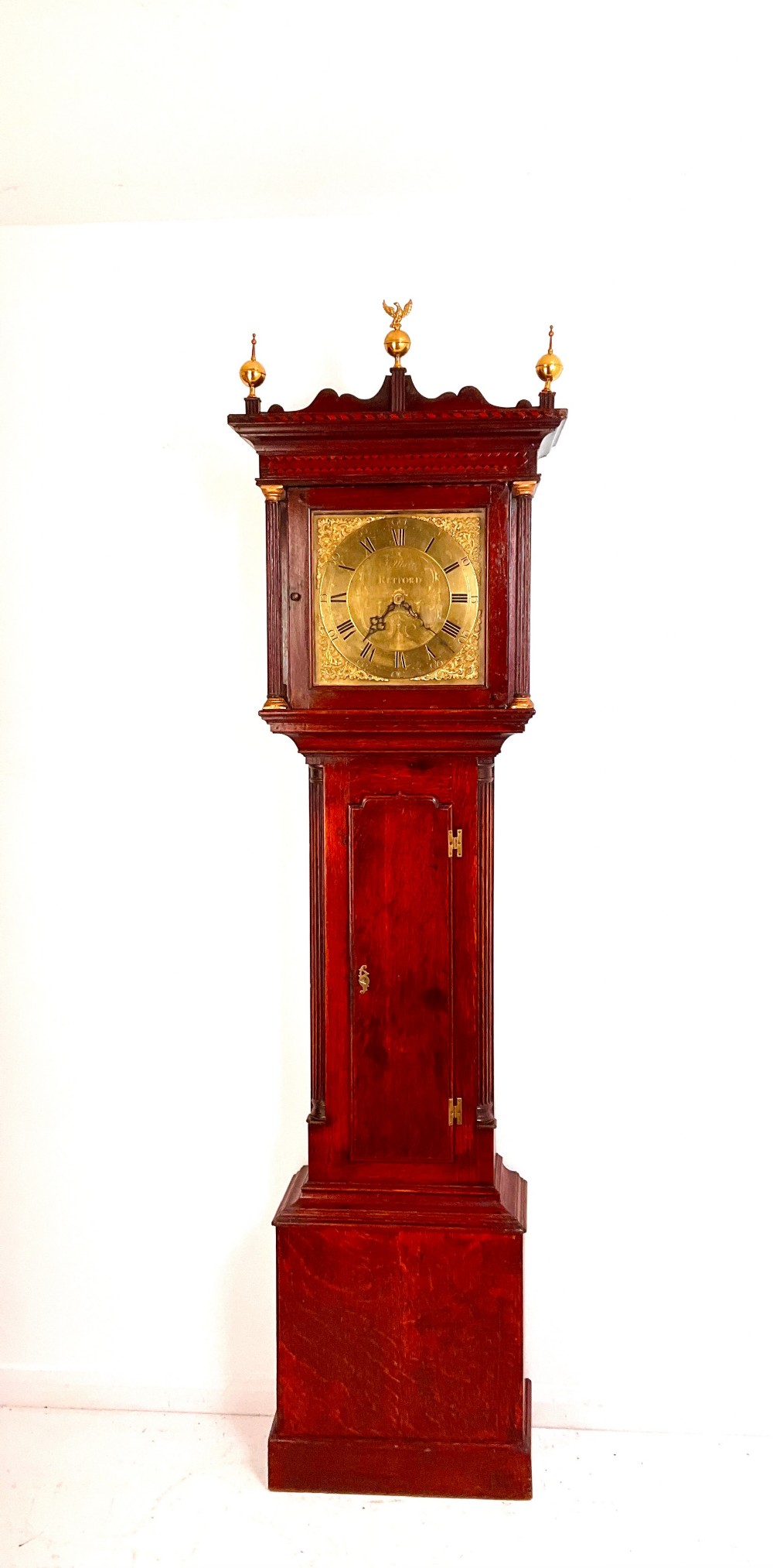J Marr Retford Georgian Oak Grandfather Longcase Clock