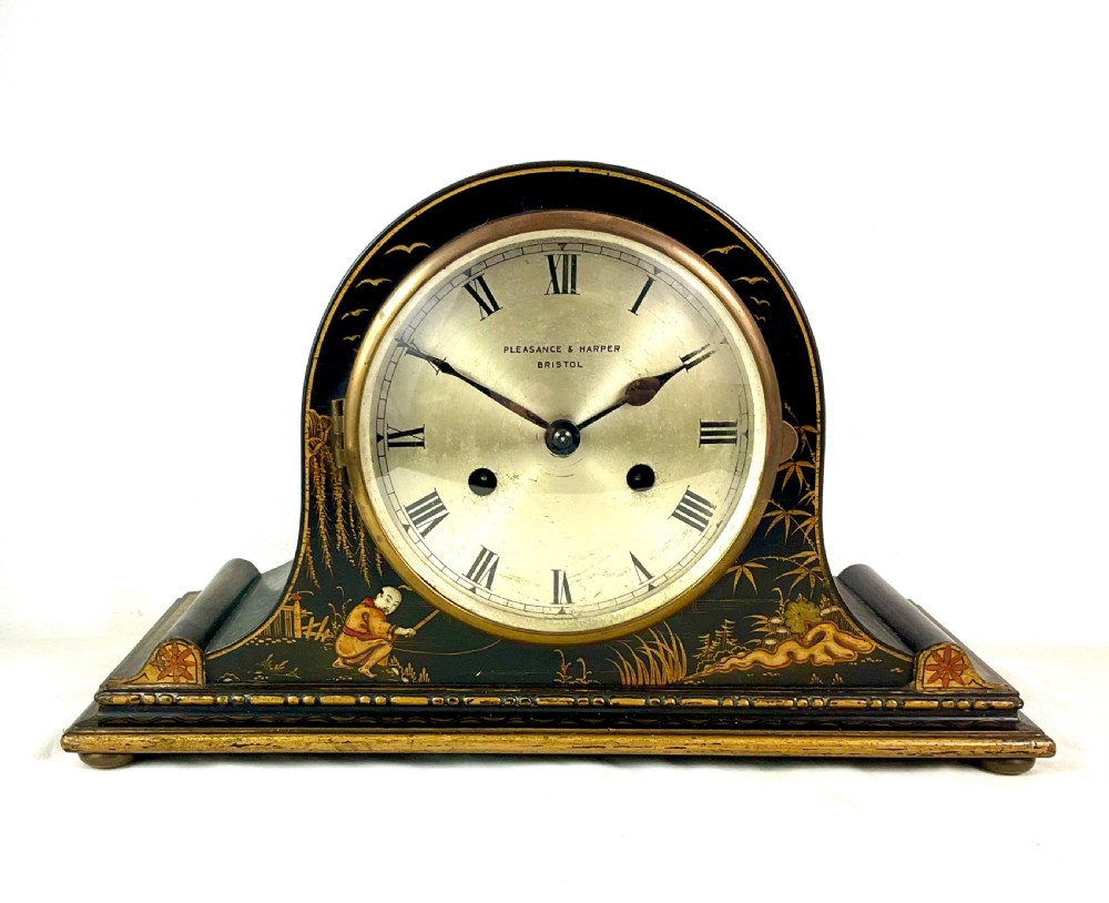 Japanned Chinoiserie 8 Day Kienzle Striking Mantle Clock