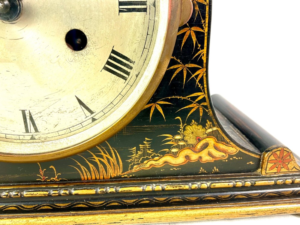 Japanned Chinoiserie 8 Day Kienzle Striking Mantle Clock View II