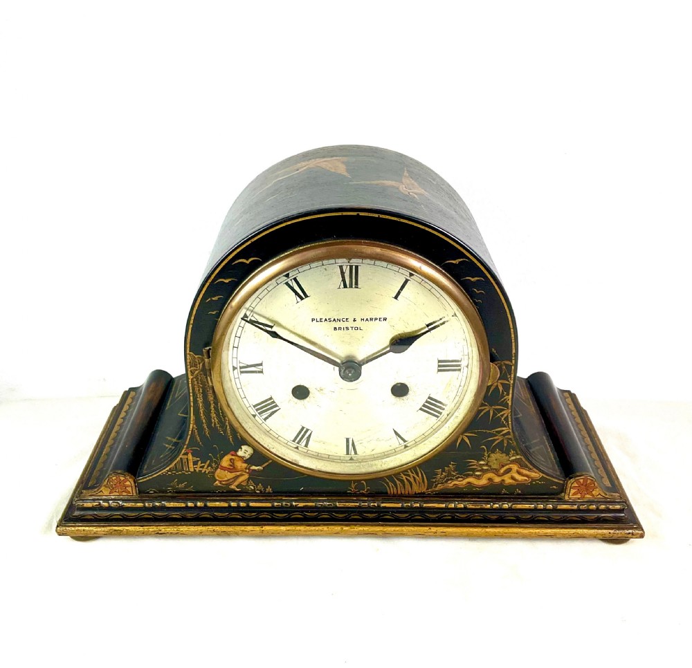Japanned Chinoiserie 8 Day Kienzle Striking Mantle Clock View X