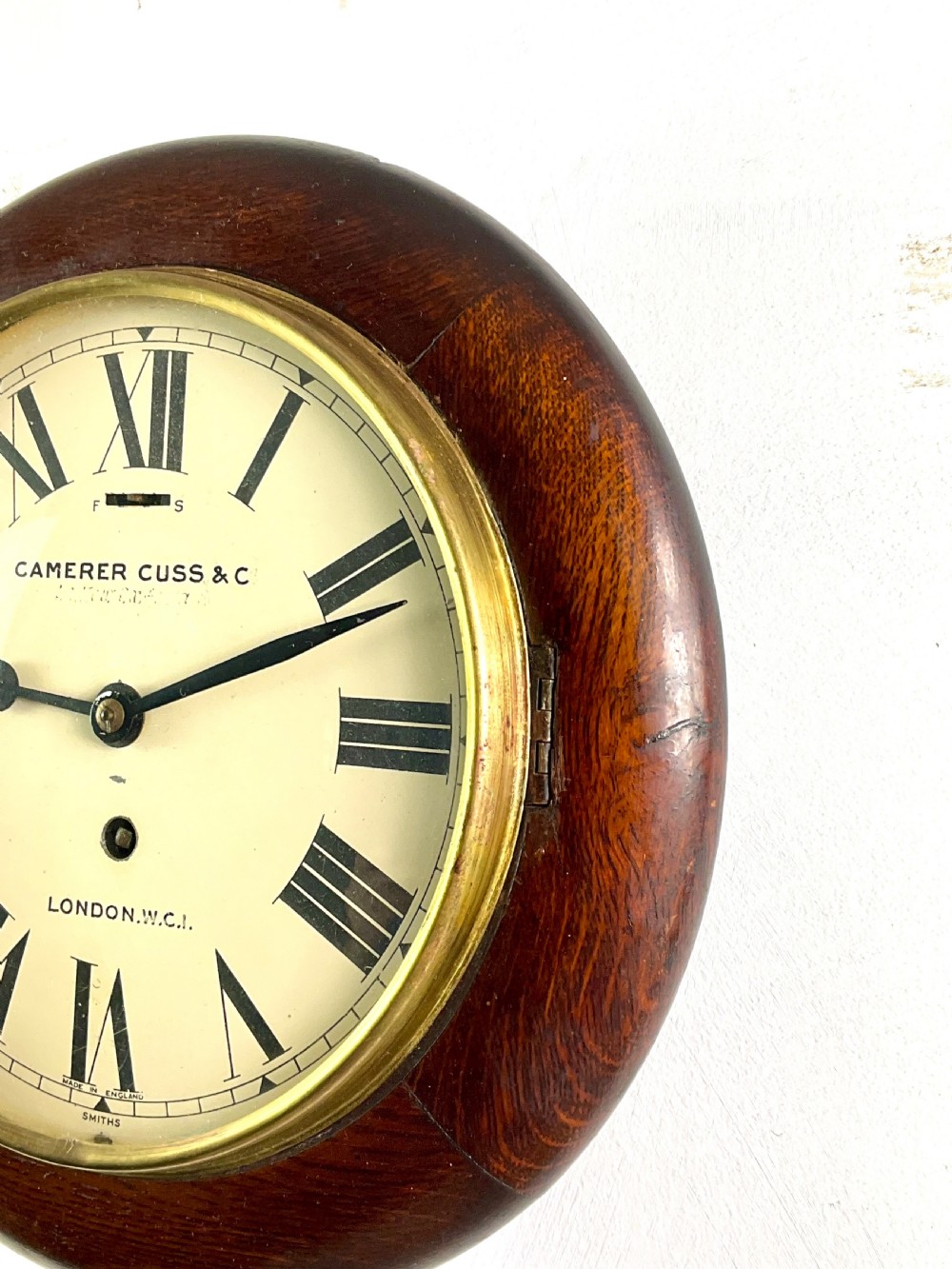 Camera Cuss Oak 7in Dwarf Dial Wall Clock View X