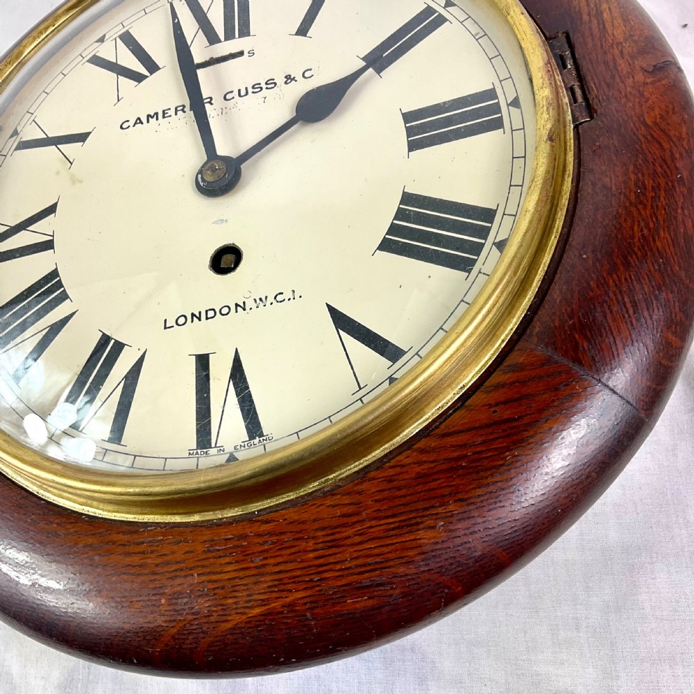 Camera Cuss Oak 7in Dwarf Dial Wall Clock View XII