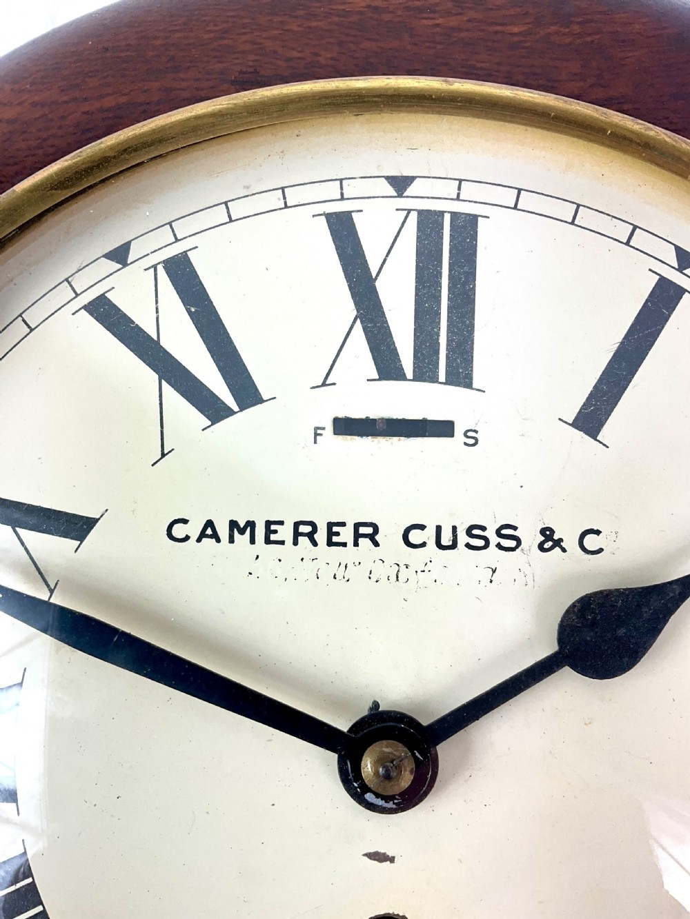 Camera Cuss Oak 7in Dwarf Dial Wall Clock View XV