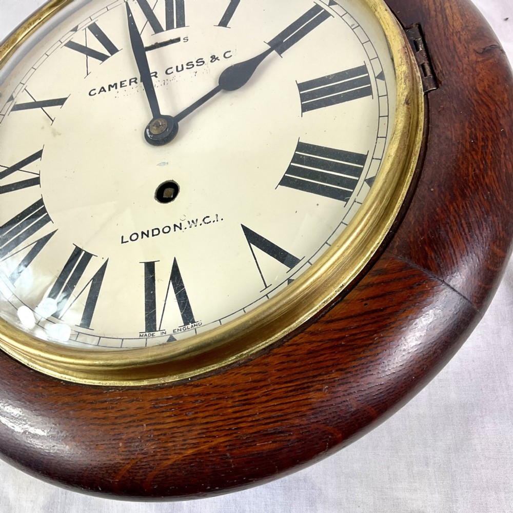 Camera Cuss Oak 7in Dwarf Dial Wall Clock View III