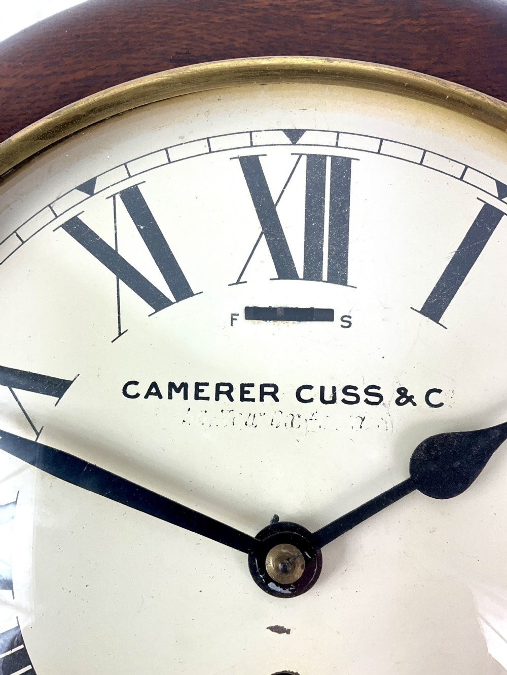 Camera Cuss Oak 7in Dwarf Dial Wall Clock View VI
