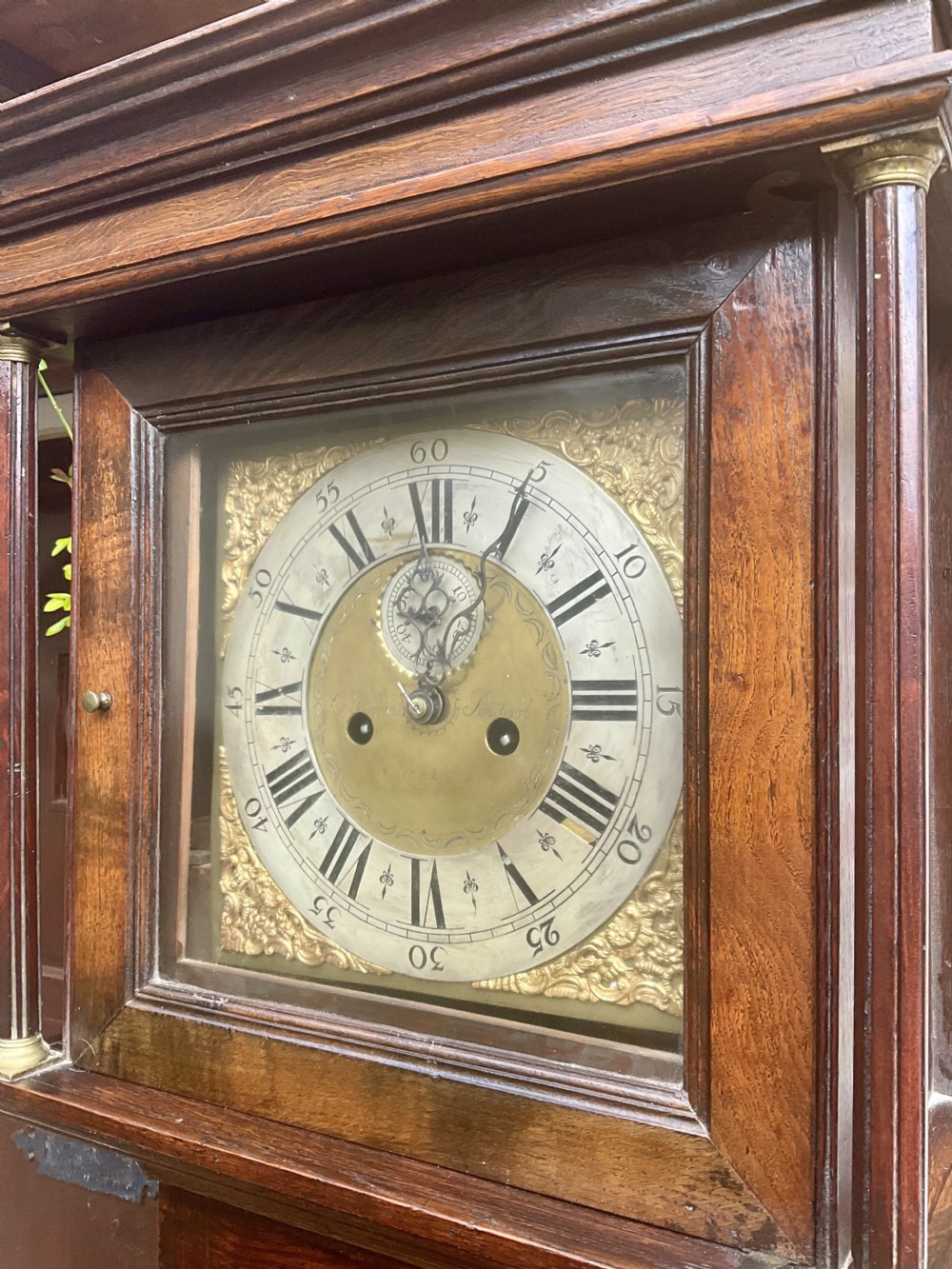 New Find - Small Georgian Oak Grandfather Longcase Clock View V