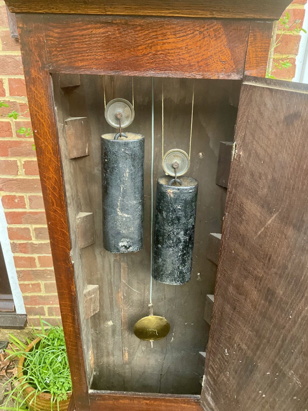 New Find - Small Georgian Oak Grandfather Longcase Clock View VI
