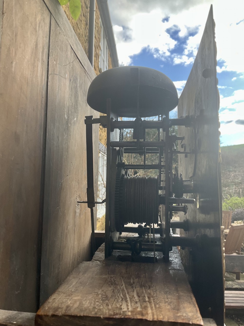 New Find - Small Georgian Oak Grandfather Longcase Clock View VIII