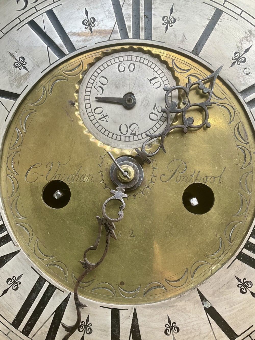 New Find - Small Georgian Oak Grandfather Longcase Clock View IX