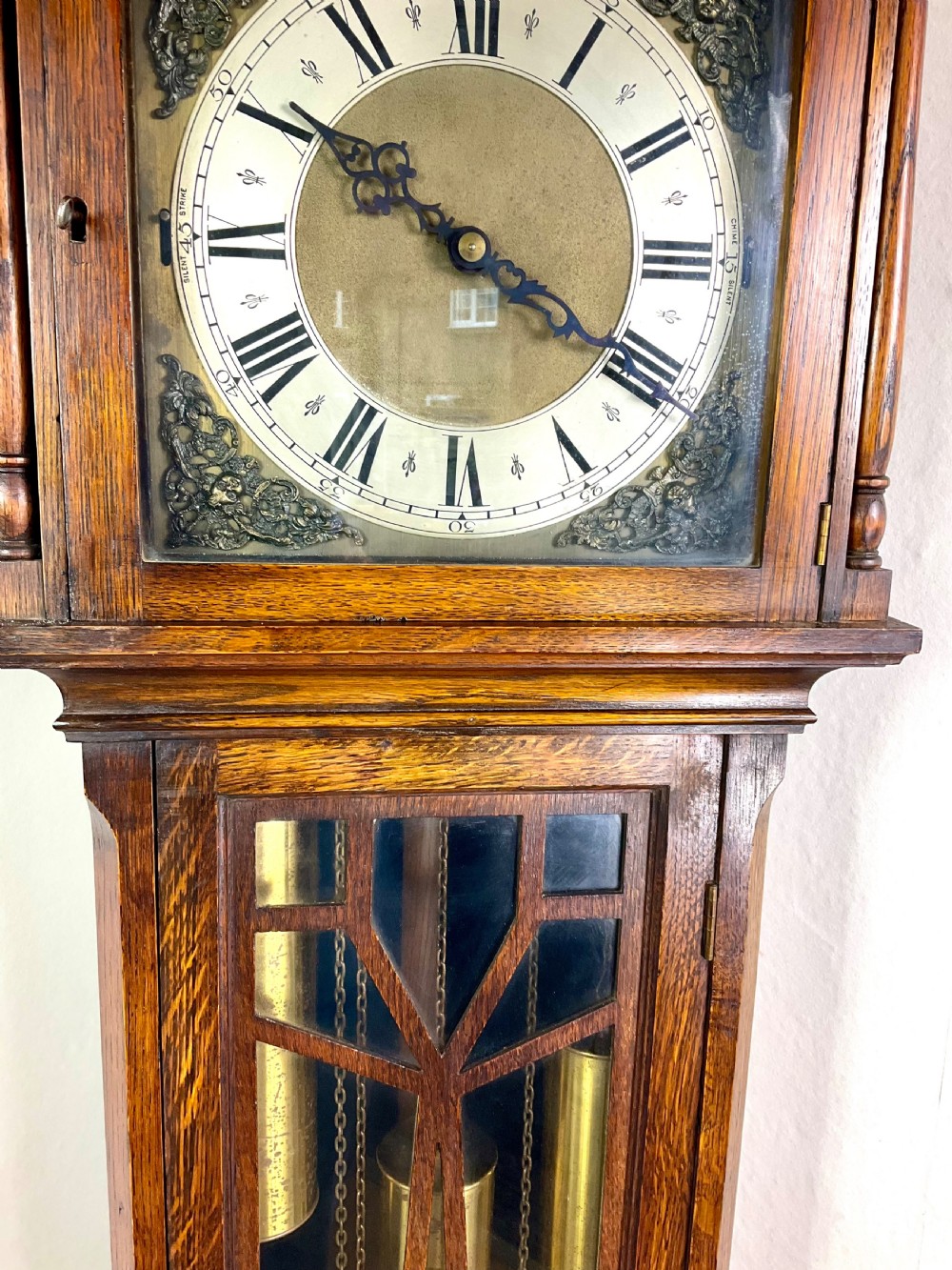 Quarter Chiming Musical Small Grandfather Longcase Clock View V
