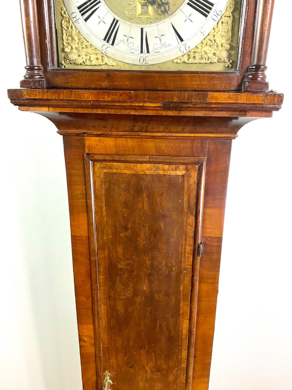 Circa 1729 Quarter Veneer London Grandfather Longcase Clock (long case) View III