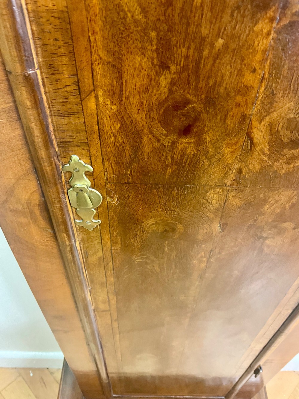 Circa 1729 Quarter Veneer London Grandfather Longcase Clock (long case) View V