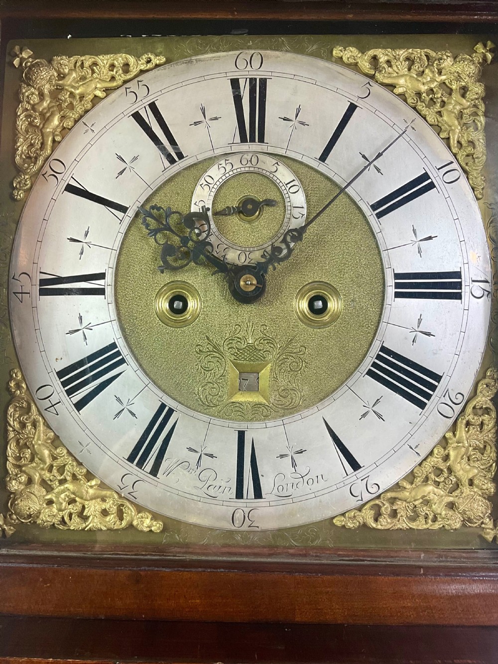 Circa 1729 Quarter Veneer London Grandfather Longcase Clock (long case) View IX