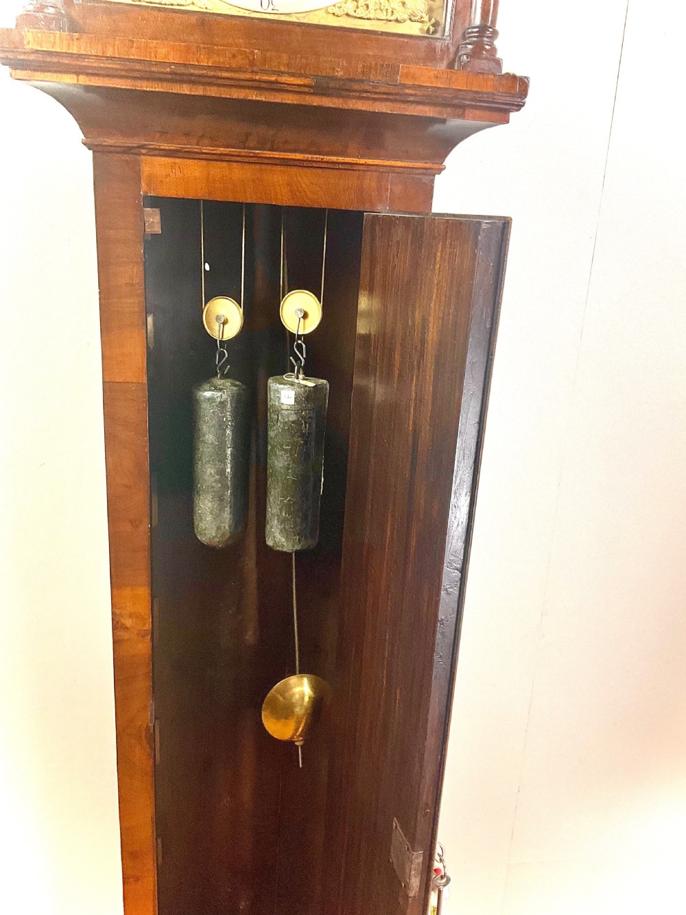 Circa 1729 Quarter Veneer London Grandfather Longcase Clock (long case) View X
