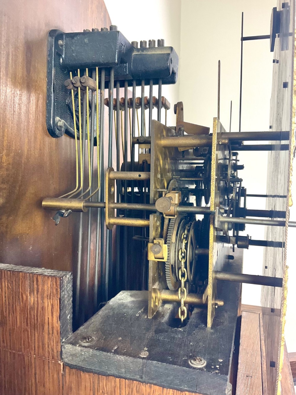 Small Musical 8 Day Grandmother Grandfather Longcase Clock View X