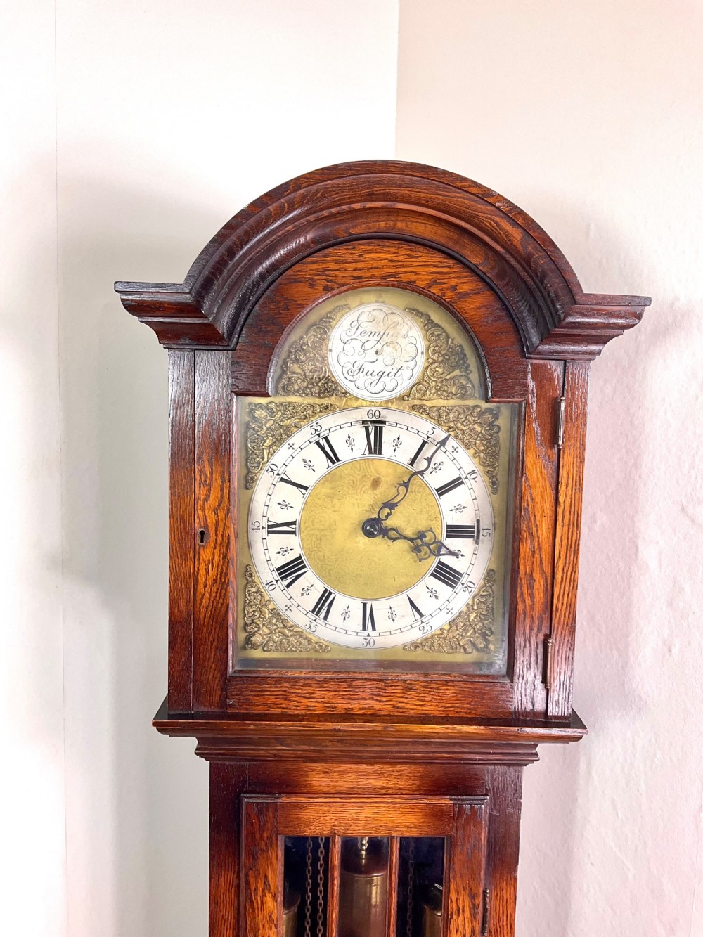 Small Grandfather Longcase Clock - Triple Tune on Quarters