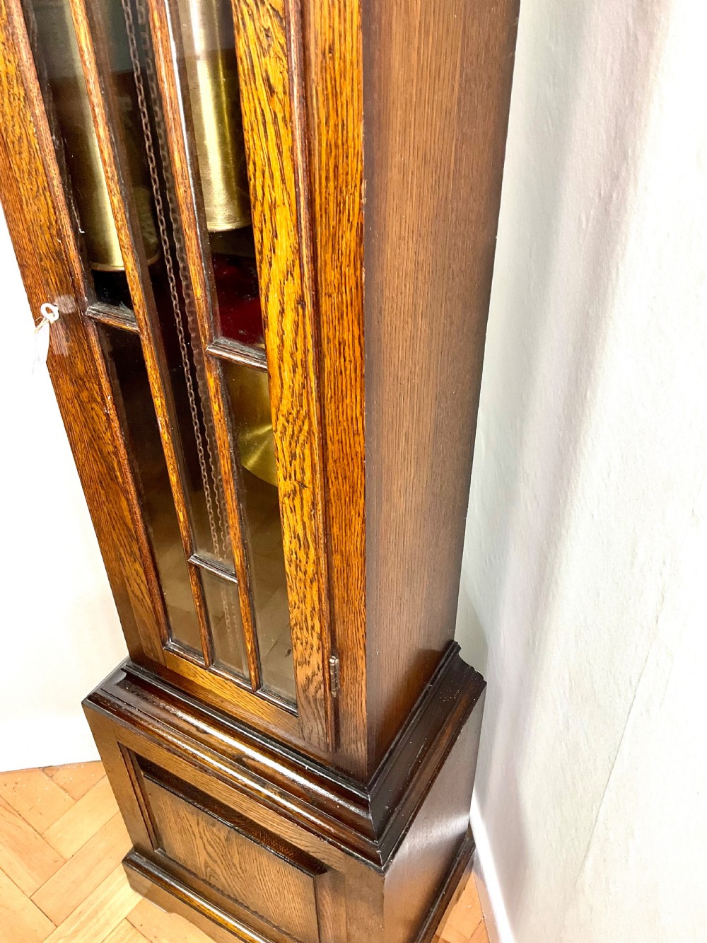 Small Grandfather Longcase Clock - Triple Tune on Quarters View V
